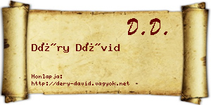 Déry Dávid névjegykártya