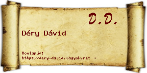 Déry Dávid névjegykártya